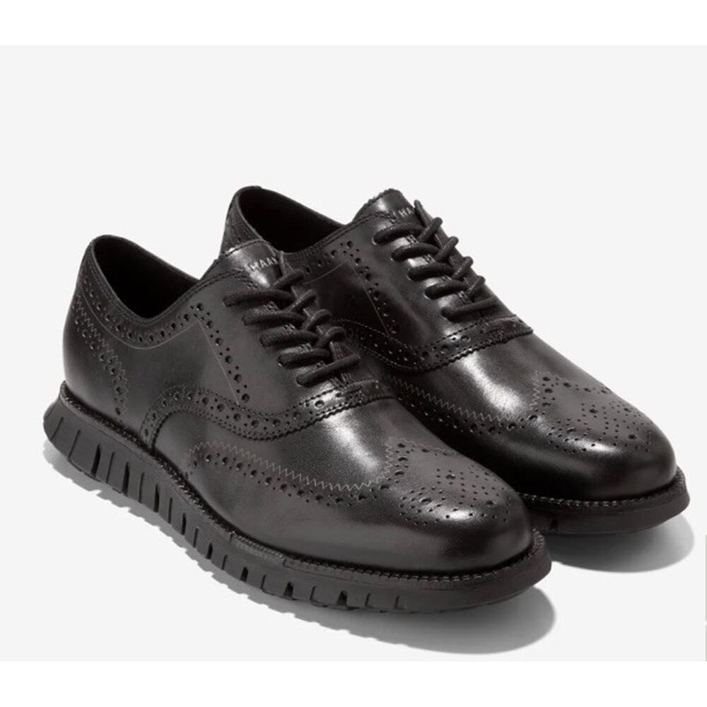 NEW Cole Haan Men's 12w Black ZERØGRAND Remastered Wingtip Oxfords C20719